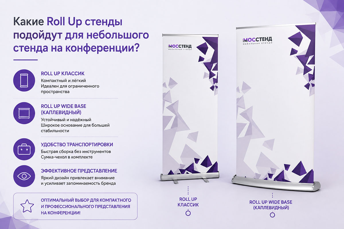 Какие Roll Up стенды подойдут для небольшого стенда на конференции?